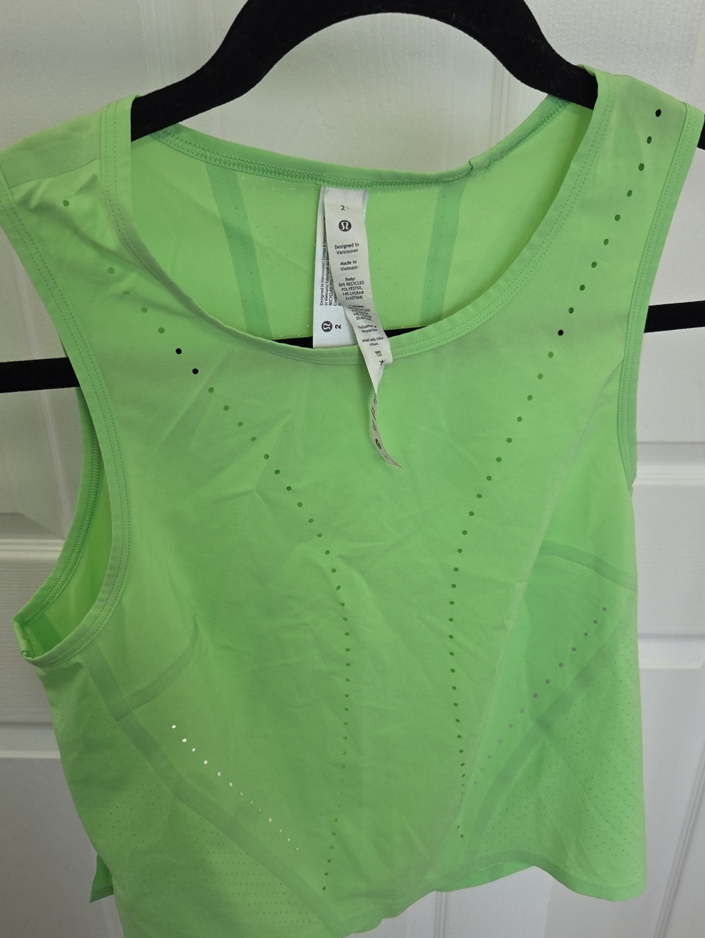 lululemon athletica Neon Lime Perforated Athletic Tank
